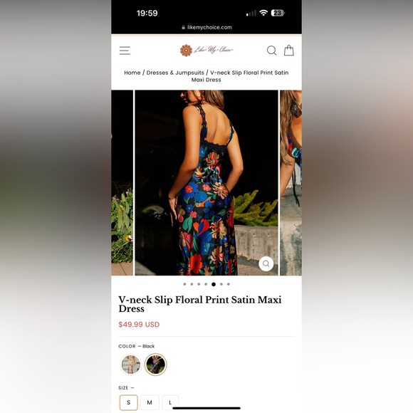 Satin Maxi Slip Dress - Picture 2 of 3